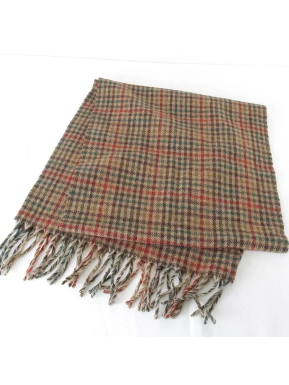 Dior Plaid 100% Lambswool Scarf Brown High